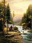 Thomas Kinkade Wall Art - Evening In The Forest
